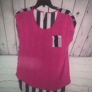 Vibrant Pink Striped Women's Tee